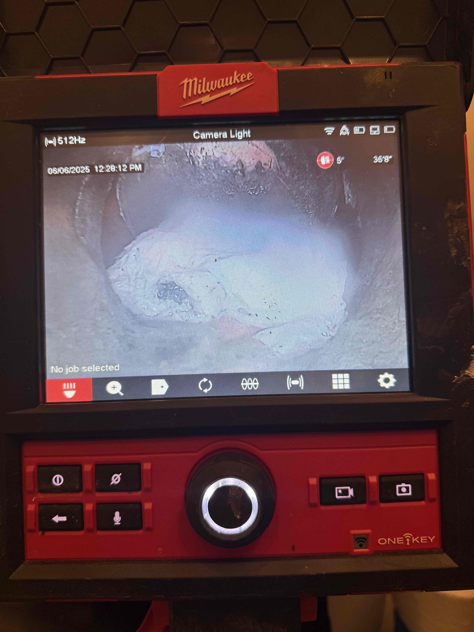 An image of a sewer line camera.