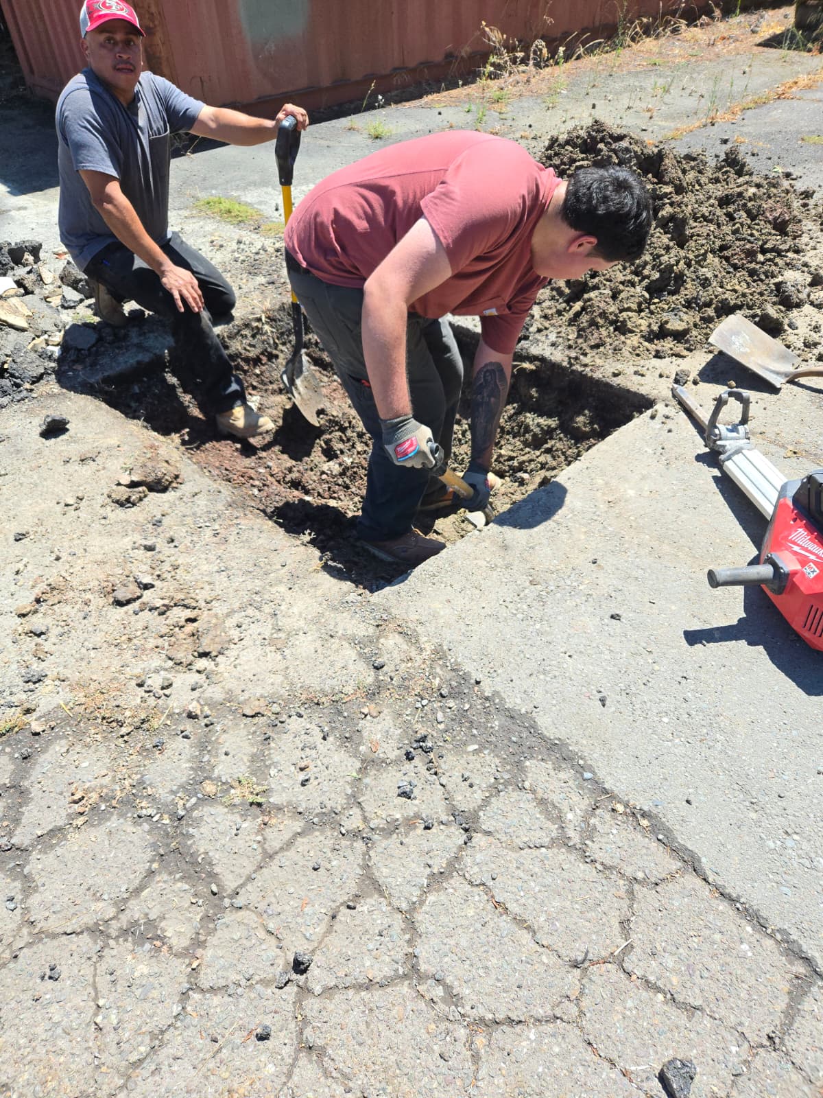 Facilities Plumbing And Drain completes water service trenching repair.