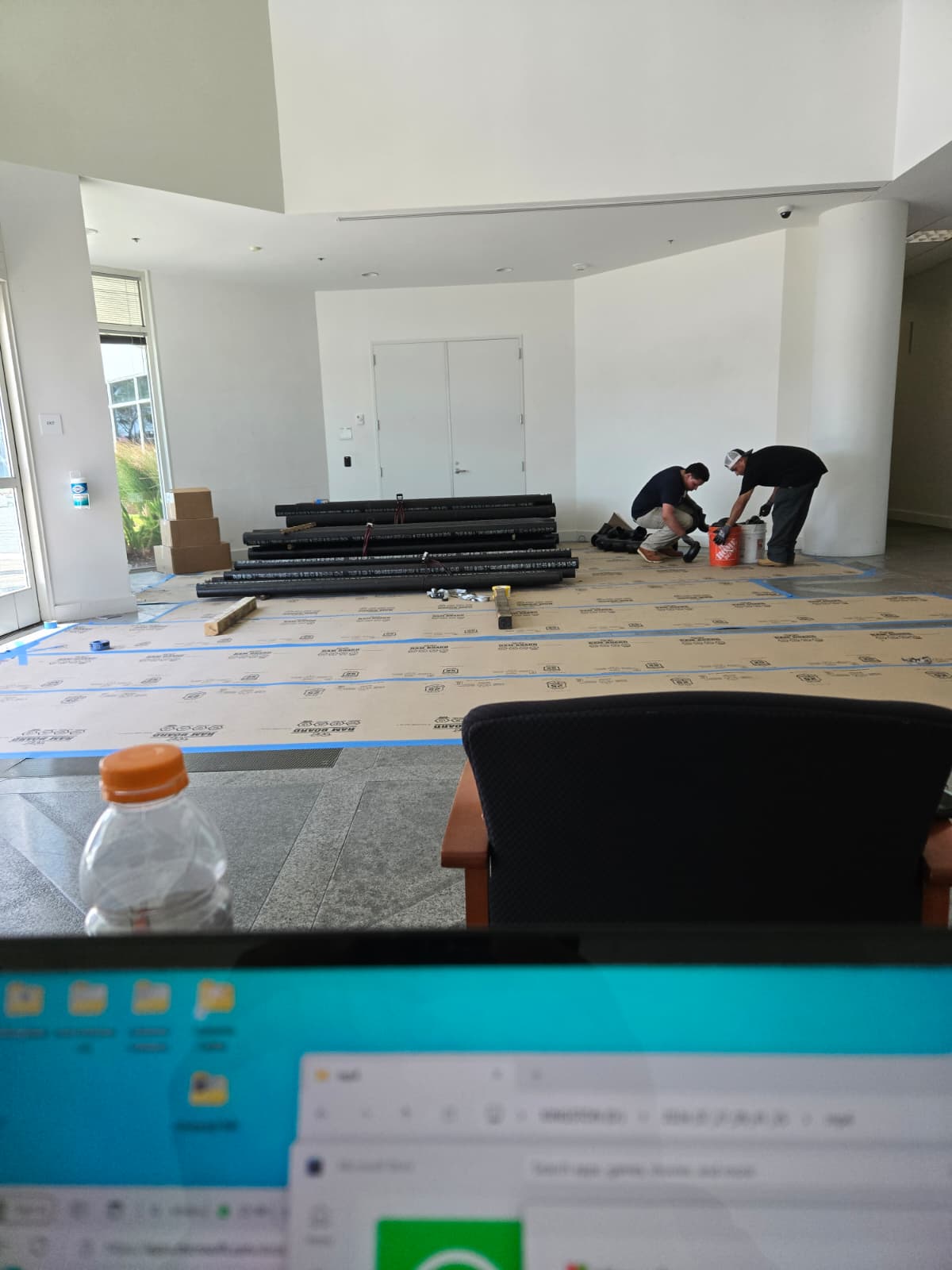 Facilities Plumbing And Drain preparing a home for plumbing work.