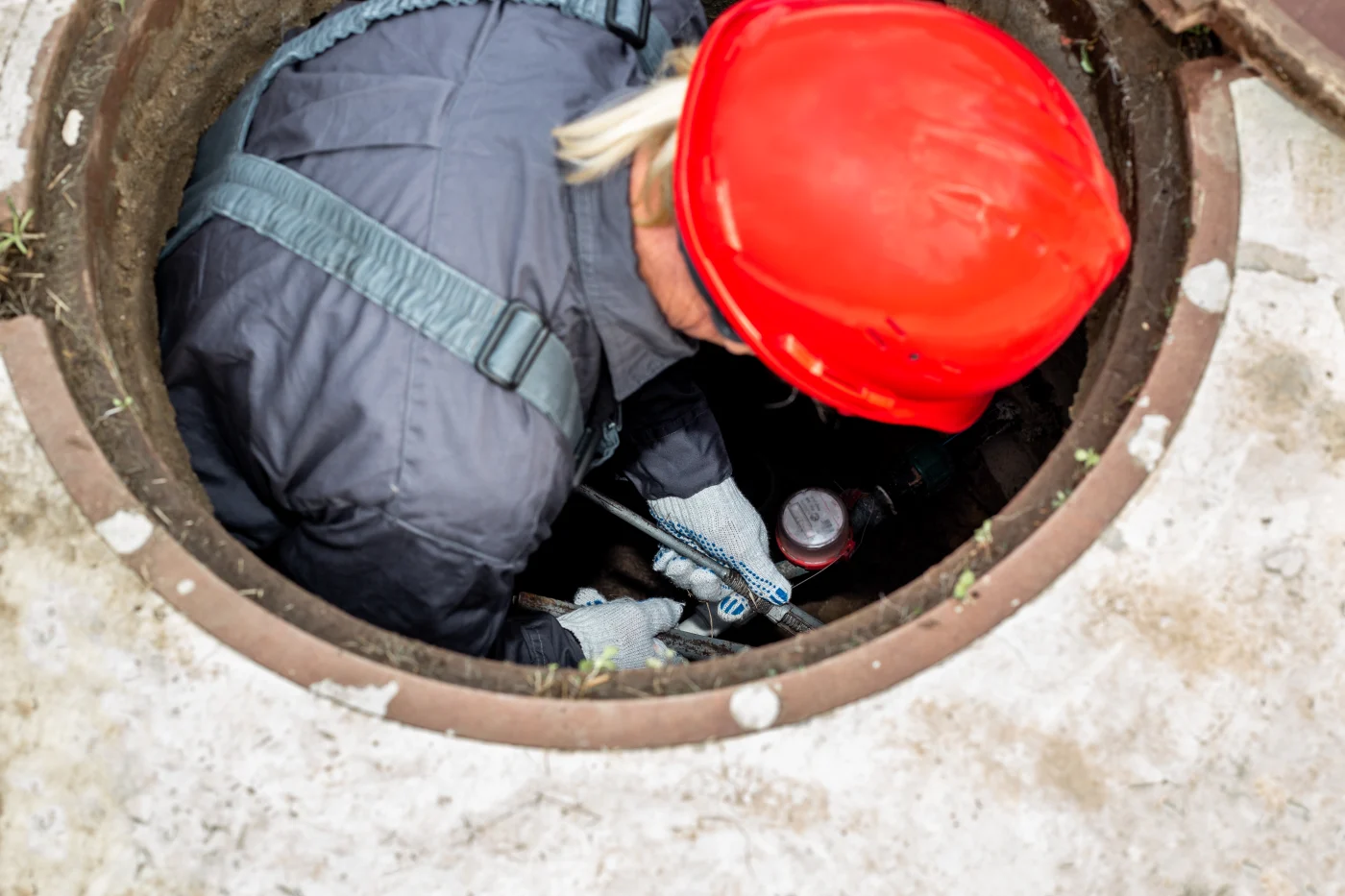 Close-up of a sewer pipe in a Castro Valley, CA home.