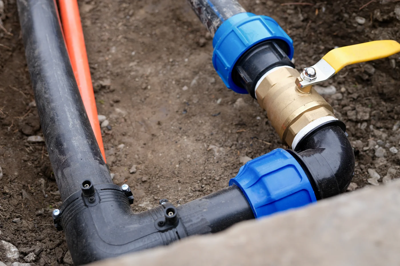 Drainage System With Connector And Faucet For Sewerage Drainage System With Connector And Faucet For Sewerage